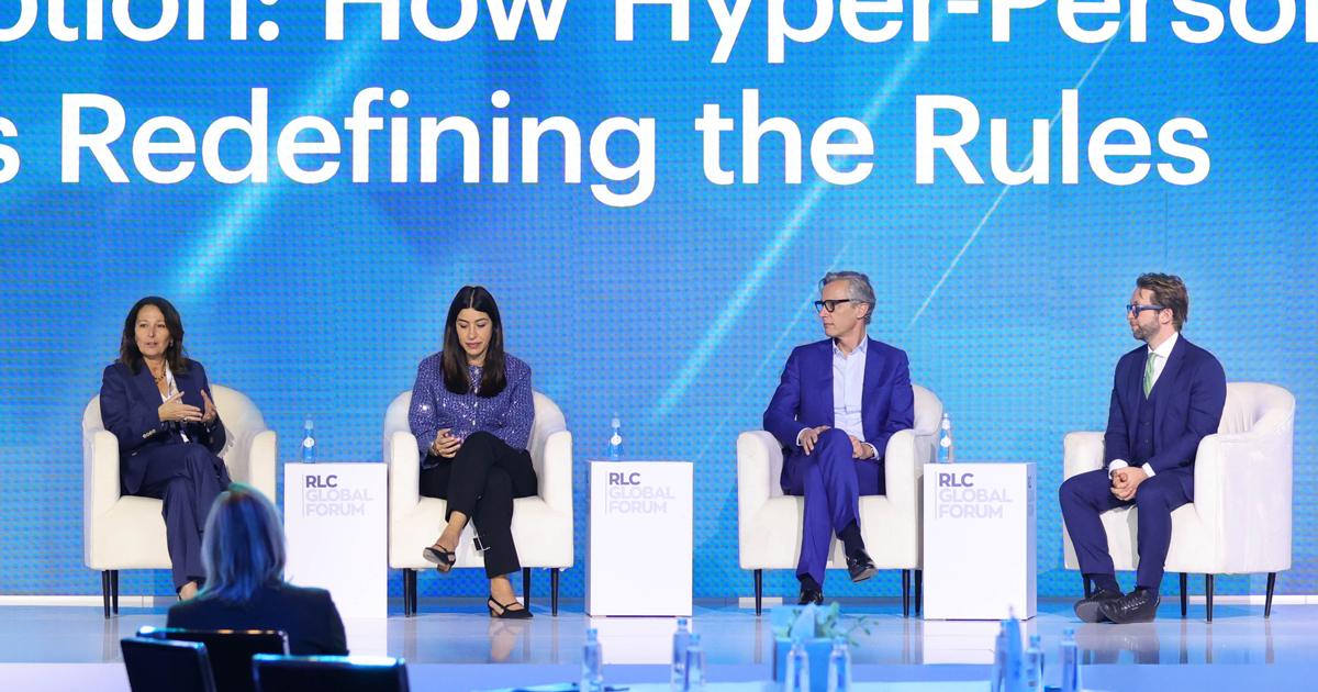 Stefania Lazzaroni, CEO of Altagamma, Hala Zgeib, Head of Luxury at Snap Inc., and Geoffroy van Raemdonck, former CEO of Neiman Marcus Group and a leading voice in global luxury retail, at the 2025 RLC Global Forum.