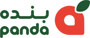 The Panda logo featuring green Arabic and English text with a red fruit-shaped icon and green leaf.