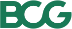 BG logo with dark gray letters and a green curved line above it.