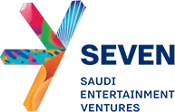 Brand logo with a colorful, abstract '7' shape and the blue wordmark 'SEVEN' beside it, plus small blue tagline text underneath.